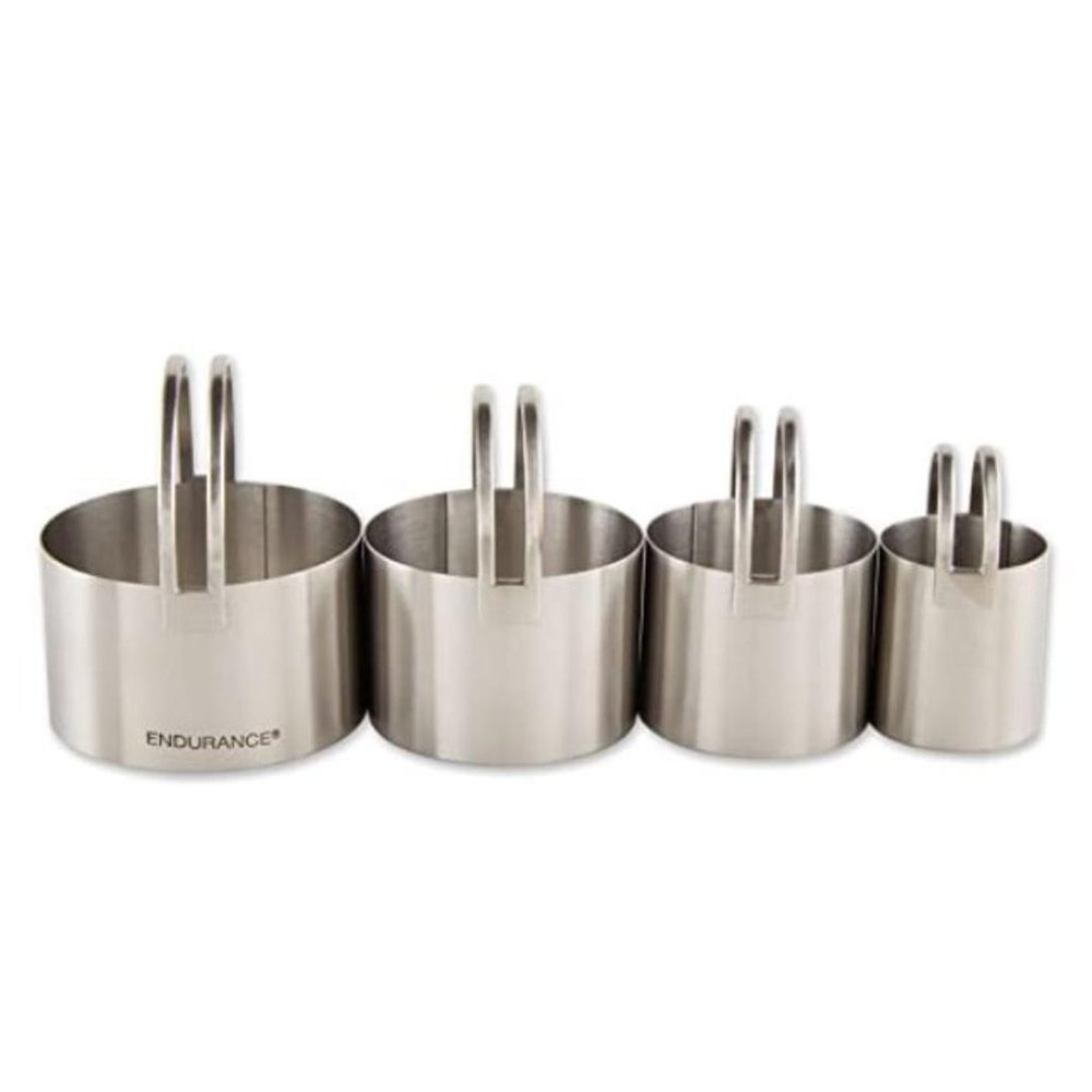 RSVP International Endurance Round Dough Cutters - Stainless Steel, Set of 4